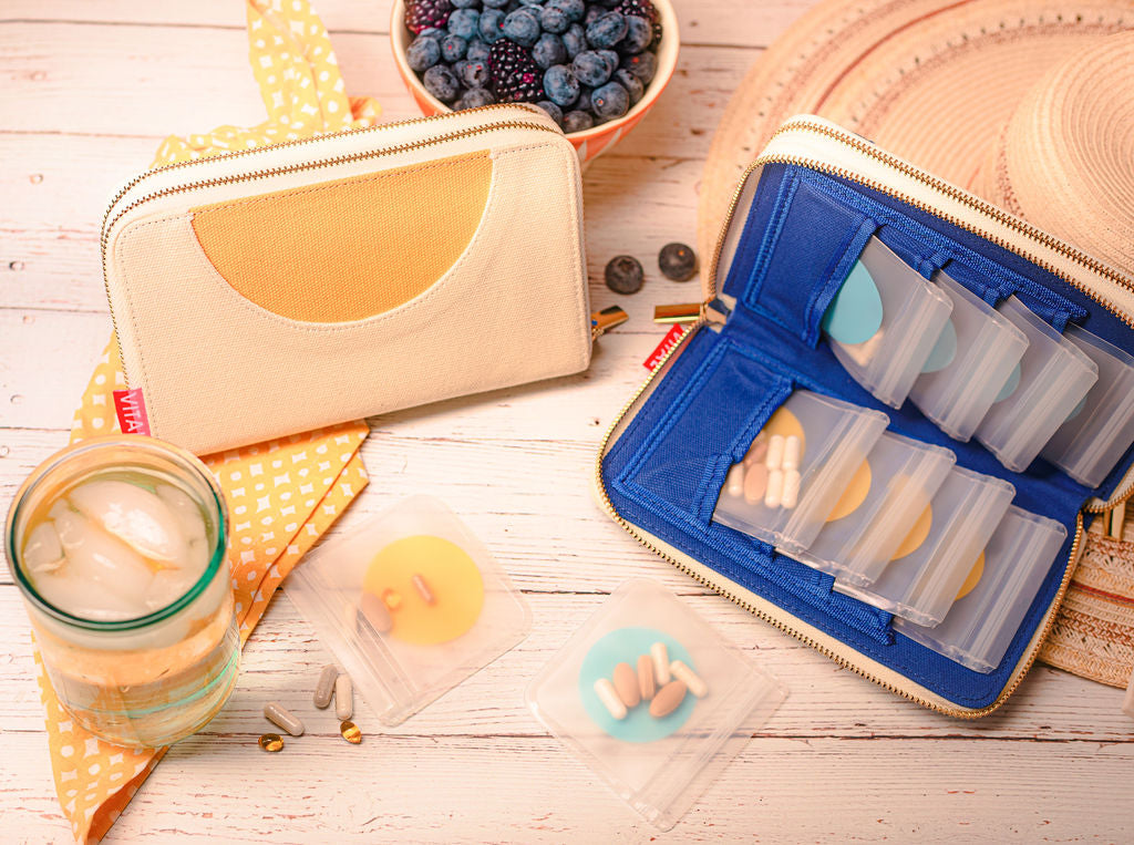 Vital Pill Pouches | 14 Pack Vitamin Supplement Bags | Reusable | BPA free